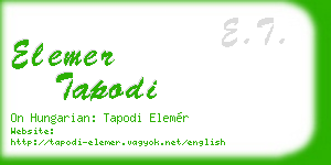 elemer tapodi business card